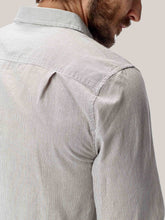 Load image into Gallery viewer, Grey Rinsed Fine Stripe One Pocket Shirt